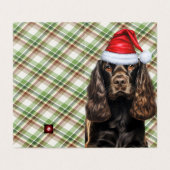 ブラウンコッカースパニエル犬ドッグプレイドクリスマスホリデー (外部フラット)
