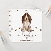 ブラウンコッカースパニエル犬ドッグムームパピーペット誕生日 カード (正面/裏面インサイチュ)