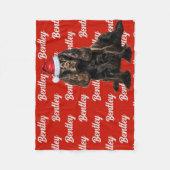 ブラウンコッカースパニエル犬ドッグ名前をカスタムするクリスマス フリースブランケット (正面)