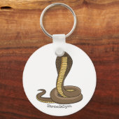 ブラウンコブラヘビイラストレーション キーホルダー (正面)