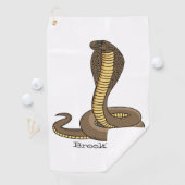 ブラウンコブラヘビイラストレーション ゴルフタオル (インサイチュ)