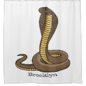 ブラウンコブラヘビイラストレーション シャワーカーテン (正面)