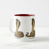 ブラウンコブラヘビイラストレーション ツートーンマグカップ (正面左)