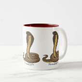 ブラウンコブラヘビイラストレーション ツートーンマグカップ (正面右)