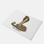 ブラウンコブラヘビイラストレーション ドアマット (アングル)