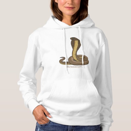 ブラウンコブラヘビイラストレーション パーカ (正面)