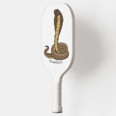 ブラウンコブラヘビイラストレーション ピックルボールラケット (左)