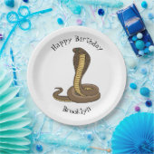 ブラウンコブラヘビイラストレーション ペーパープレート (パーティー)