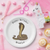 ブラウンコブラヘビイラストレーション ペーパープレート (パーティー)