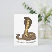ブラウンコブラヘビイラストレーション ポストカード (スタンド正面)