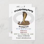 ブラウンコブラヘビイラストレーション 招待状 (正面/裏面)