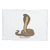 ブラウンコブラヘビイラストレーション 枕カバー (裏面)