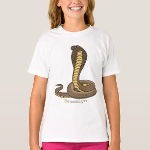 ブラウンコブラヘビイラストレーション Tシャツ
