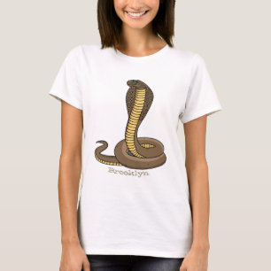 ブラウンコブラヘビイラストレーション Tシャツ