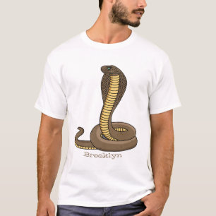ブラウンコブラヘビイラストレーション Tシャツ