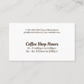 ブラウンコーヒーカップと豆のロゴ 名刺 (裏面)