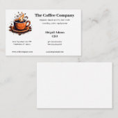 ブラウンコーヒーカップ豆の販売ロースト生産者の店 名刺 (正面/裏面)