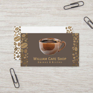 ブラウンコーヒーマグ コーヒービーンズ 名刺