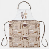 ブラウンコーヒーモカラテラブパターン エプロン (正面)