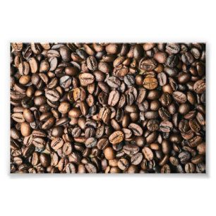 ブラウンコーヒー豆の背景 フォトプリント           