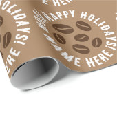 ブラウンコーヒー豆クリスマスラッピング紙デザイン ラッピングペーパー (ロールコーナー)