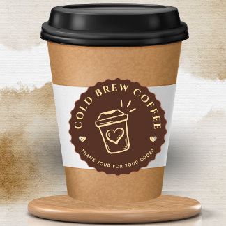 ブラウンコールドブリューコーヒー オリジナル ブランディング ラウンドシール