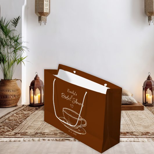 ブラウンコー素朴ヒーブライダルシャワー抱き枕 ラージペーパーバッグ