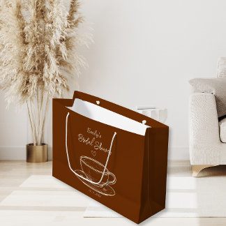ブラウンコー素朴ヒーブライダルシャワー抱き枕 ラージペーパーバッグ