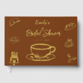 ブラウンゴールドラブはコーヒーをブレンドしている ブライズシャワーパーティー ゲストブック (正面)