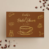 ブラウンゴールドラブはコーヒーをブレンドしている ブライズシャワーパーティー ゲストブック