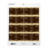 ブラウンゴールド化粧品ドロッパーボトルラベル ラベル (フルシート)
