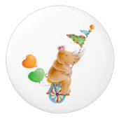 ブラウンサイのウィムシーな水色のサーカスのドアノブ セラミックノブ (正面)