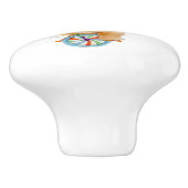 ブラウンサイのウィムシーな水色のサーカスのドアノブ セラミックノブ (側面)