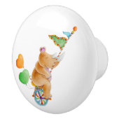 ブラウンサイのウィムシーな水色のサーカスのドアノブ セラミックノブ (右)