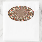 ブラウンサイケデリックヒュースのビジョン 楕円形シール (バッグ)