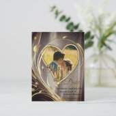 ブラウンサテンとアイボリー花の輝き 案内ポストカード (スタンド正面)