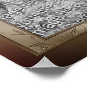 ブラウンサテンボウフレーム自分の写真を作成 ポスター (角)