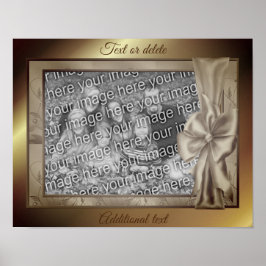 ブラウンサテンボウフレーム自分の写真を作成 ポスター