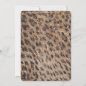 ブラウンサファリヒョウ動物スパークル誕生日 招待状 (裏面)