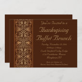 ブラウンサンクスギビングディナーまたはビュッフェ招待状 招待状 (正面/裏面)