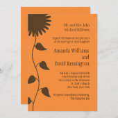 ブラウンサンフラワー結婚式招待状 招待状 (正面/裏面)