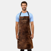 ブラウンシェフ素朴ウエスタンカントリータイポグラフィグリル エプロン (着用した状態)