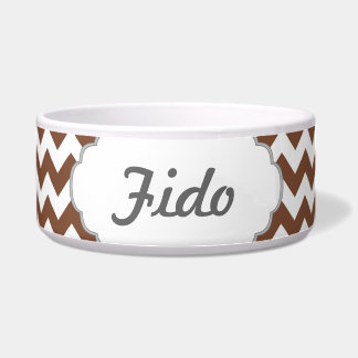 ブラウンシェブロンのジグザグパターン ボウル