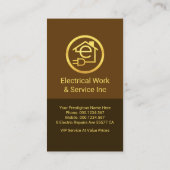 ブラウンシェード金ゴールドレターeホーム回路 名刺 (裏面)
