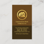 ブラウンシェード金ゴールド建物建築 名刺 (裏面)