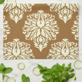 ブラウンシュガーサザンコテージダマスク キッチンタオル (折り畳み)