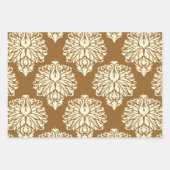 ブラウンシュガーサザンコテージダマスク ラッピングペーパーシート (正面)