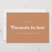 ブラウンシュガー私の両親の義理の結婚式の日のカード (正面)