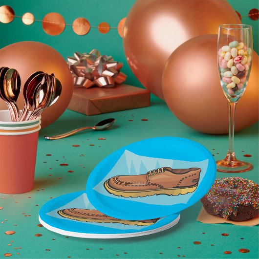 ブラウンシューズ履物紙プレート ペーパープレート