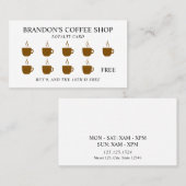 ブラウンシルエットミニマルコーヒーカップカフェ ロイヤリティカード (正面/裏面)
